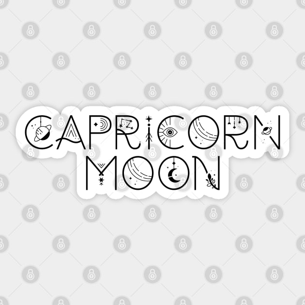 Capricorn moon sign celestial typography Sticker by lilacleopardco